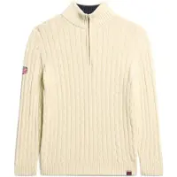Superdry Femme Pull de Rugby en Maille à col Camionneur Crème Taille: 44