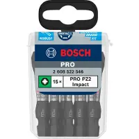 Bosch Pro Impact Pz2 Screwdriver Cross-shaped Bit 55 Mm 15 Units Argenté