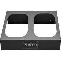 Plafor Poubelle noire - Socle métallique 2 x 90 l