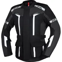 IXS Evans-ST 2.0 Waterproof Touring Black Grey White Textile Motorcycle Jacket Taille 2XL