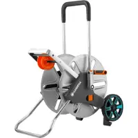 Gardena Aquaroll L Easy Metal Hose Trolley Noir,Argenté