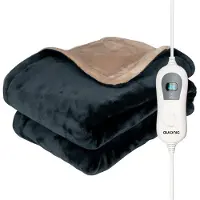 Auronic Couverture chauffante électrique - - 1 personne - 3 niveaux - avec minuterie - 160 x 120cm - Anthracite