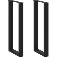 vidaXL Pieds de table de bar en U 2 pcs. noir 50x(100-101) cm acier