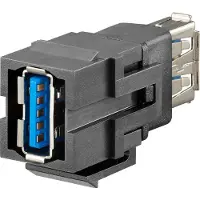 Rutenbeck KMK-USB 3.0 sw Keystone USB pour adaptateur de montage KMK-MA Up,17010660 (USB 3.0, USB-A), Adaptateur données + vidéo, Noir