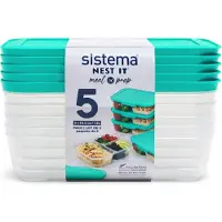 Sistema 59175 - Récipient - Rectangulaire - 1,9 l - Turquoise - Transparent - Plastique - Nouvelle Zélande