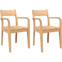 vidaXL Chaises de salle à manger 2 pcs. Nature bois massif hévéa