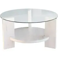 Skye Decor , Mahal - White, tables basses, blanc, verre, 75 x 40 x 75 cm