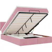 vidaXL Ottoman-lit avec matelas & LED rose 140x200 cm velours