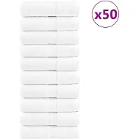 vidaXL Serviettes d'invité de qualité supérieure SOLUND 50 pcs blanc