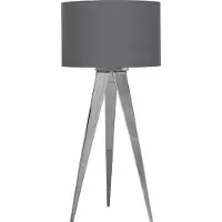 Näve lampe tabouret 3 pieds - matériaux : métal, textile - pied : chrome;diffuseur : gris ; 3134416