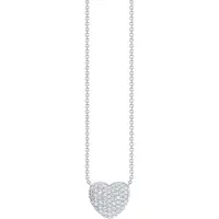 Thomas Sabo Chaîne et pendentif en forme de coeur avec des pierres blanches, (Argent, Argent 925, Argent recyclé, Argent sterling 925)