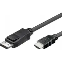 Alcasa DisplayPort — HDMI (Typ A) (1 m), Câble vidéo, Noir