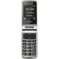 Beafon SL495 - 2G, Silver Line, Großtastenklapphandy, schwarz-silber
