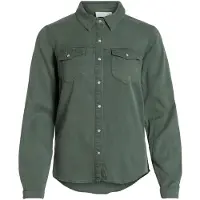 Vila Bista Denim Long Sleeve Shirt Vert 2XL Femme