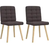 vidaXL Chaise de salle à manger 2 pcs. Marron foncé Tissu