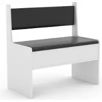 Hioshop Banc d'angle en bois Banc avec coffre Esal Largeur 80 cm Banc d'angle en bois Banc avec coffre Esal Largeur 80 cm