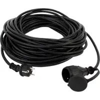 REV - Câble de rallonge d'alimentation - CEE 7/7 (M) (F) - CA 250 V - 50 m - noir