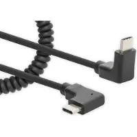 Manhattan 356213 Spiralkabel USB-C auf USB-C Ladekabel 1m schwarz