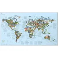 Awesome Maps Best Mountain Bike Trails In The World Vinyl Map Beige 146 x 86 cm Enfants