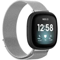Cover-Discount Fitbit Versa / Sense - Bracelet milanais argenté (Acier inoxydable), Sangles de montre, Argent