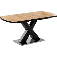 Vicco Table de salle à manger Chinto Noir/Chêne rustique 120-160 x 80 cm extensible, Model 51274