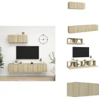 vidaXL Armoires TV 3 pcs. chêne Sonoma bois composite - Meubles TV