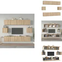 vidaXL Ensemble de 6 meubles TV Chêne Sonoma Matériau dérivé du bois - Meuble TV