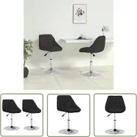 The Living Store Chaise de salle à manger 2 pcs. noir simili cuir