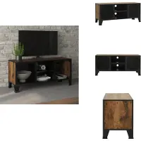 vidaXL Armoire TV brun rustique 105x36x47 cm Métal et MDF - Meuble TV