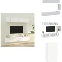 vidaXL Ensemble de 6 meubles TV Blanc Matériau dérivé du bois - Meubles TV