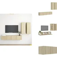 vidaXL Ensemble de 4 meubles TV Chêne Sonoma Matériau dérivé du bois - Meuble TV