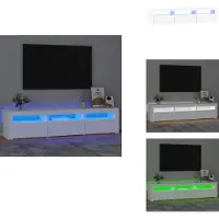 vidaXL Armoire TV avec lampes LED Blanc 180x35x40 cm - Meuble TV