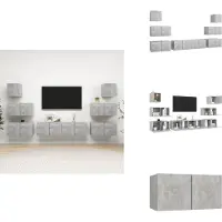 vidaXL Ensemble de 8 meubles TV en bois gris béton - Meubles TV