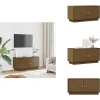 vidaXL Armoire TV brun miel 80x34x40 cm Pin massif - Meuble TV