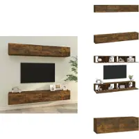 vidaXL Armoires murales TV 4 pcs. Chêne fumé 100x30x30 cm - Meubles TV