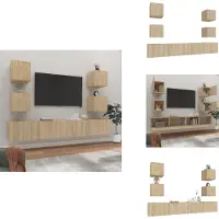 vidaXL Ensemble de 6 meubles TV Chêne Sonoma Matériau dérivé du bois - Meuble TV