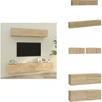 vidaXL Ensemble de 4 meubles TV Chêne Sonoma Matériau dérivé du bois - Meuble TV