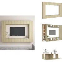 vidaXL Ensemble de 8 meubles TV Chêne Sonoma Matériau dérivé du bois - Meubles TV