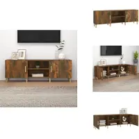 vidaXL Armoire TV chêne fumé 150x30x50 cm Bois composite - Meuble TV