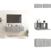 vidaXL Meubles TV suspendus 2 pcs. Gris béton 60x30x30 cm - Meubles TV