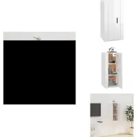 vidaXL Armoire TV murale blanc brillant 40x34,5x80 cm - Meuble TV