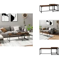 vidaXL Tables basses 2 pcs. Brun aspect chêne Matériau dérivé du bois - Tables basses