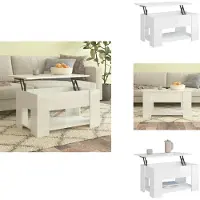 vidaXL Table basse blanc brillant 79 x 49 x 41 cm en aggloméré - Tables basses