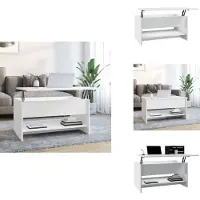 vidaXL Table basse blanche 80x50x40 cm Bois composite - Tables basses