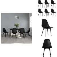 vidaXL Chaise de salle à manger 6 pcs noir PP - Chaise de salle à manger