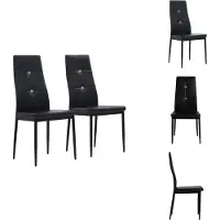 vidaXL Chaise de salle à manger 2 pcs. noir similicuir - Chaise de salle à manger