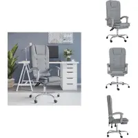 vidaXL Chaise de bureau avec fonction massage Gris clair Tissu - Chaises de bureau
