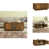 vidaXL Table basse chêne fumé 102x50x45 cm Bois composite - Tables basses