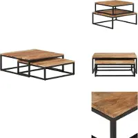 vidaXL Tables de salon 2 pcs. Acacia massif - Tables basses