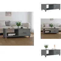 vidaXL Table basse HAMAR gris foncé 100x55x35 cm Pin massif - Tables basses